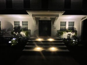 Front entrance stair at night time